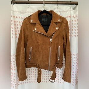 Mackage brown suede biker jacket medium